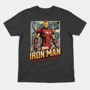 Iron Man T‑Shirt Mockup on White Background — Cool Marvel Movie Concept Illustration